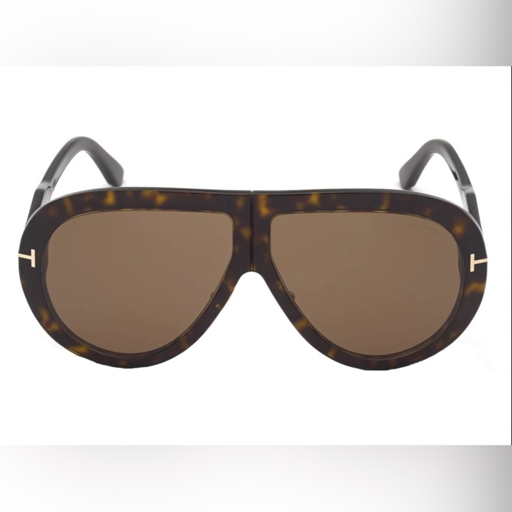 Tom Ford Brown Tortoise Shell Aviator Sunglasses